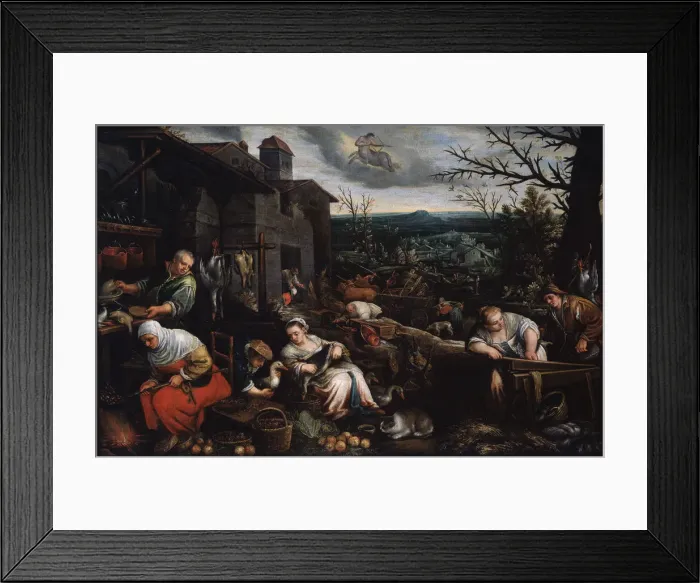 Framed Print : November (from the series The Seasons ), late 16th or early 17th century. Artist: Leandro Bassano