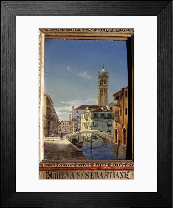 Framed Print : The Church of San Sebastiano, 19th century. Artist: Victor Adam
