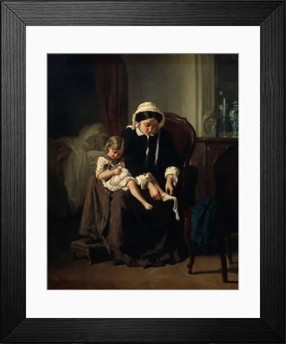 Framed Print : Morning Toilet, 1854. Artist: Jules Treyer Framed Print : Morning Toilet, 1854. Artist: Jules Treyer