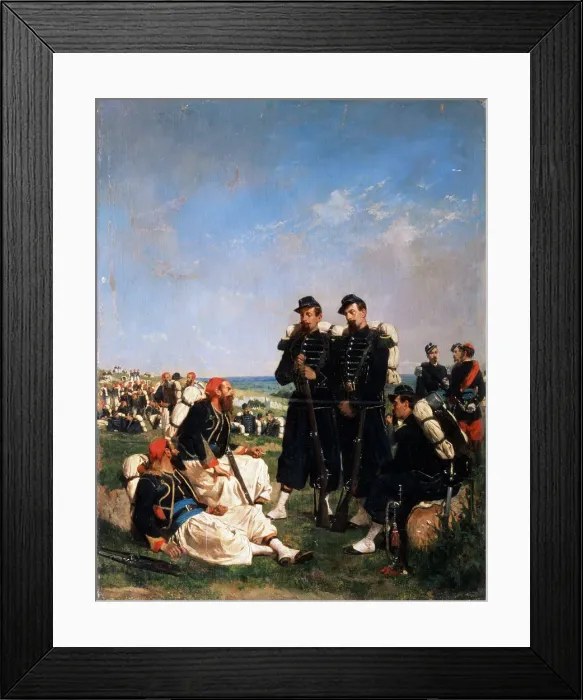 Framed Print : A French camp near Sevastopol, 19th century. Artist: Paul Alexandre Protais Framed Print : A French camp near Sevastopol, 19th century. Artist: Paul Alexandre Protais