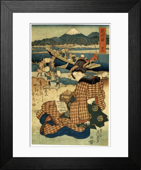 Framed Print : Station 29. Mitsuke (from the series The Beauties of Tokaido ), c1830-c1835. Artist: Ikeda Eisen Framed Print : Station 29. Mitsuke (from the series The Beauties of Tokaido ), c1830-c1835. Artist: Ikeda Eisen