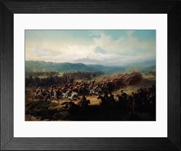 Framed Print : Charge of the English Light Brigade at the Battle of Balaclava on 25 October 1854, 19th century. Artist: Friedrich Kaiser Framed Print : Charge of the English Light Brigade at the Battle of Balaclava on 25 October 1854, 19th century. Artist: Friedrich Kaiser