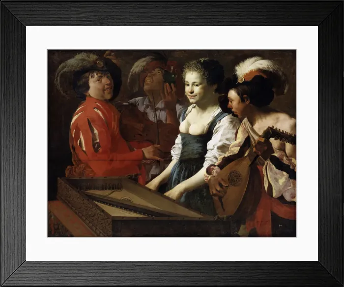 Framed Print : Concert, 1626. Artist: Hendrick ter Brugghen Framed Print : Concert, 1626. Artist: Hendrick ter Brugghen