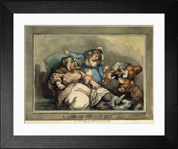 Framed Print : A Bawd on Her Last Legs, 1792. Artist: Thomas Rowlandson