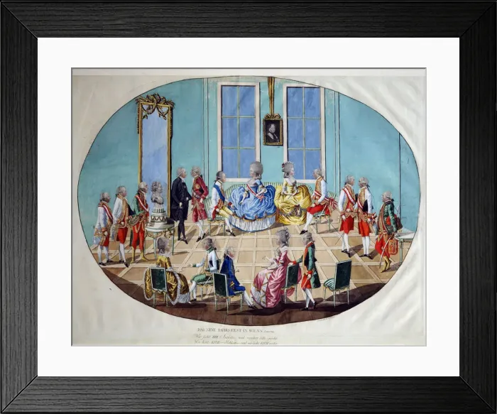 Framed Print : The New Years Celebration in Vienna in 1782, 1783. Artist: Johann Hieronymus Loschenkohl Framed Print : The New Years Celebration in Vienna in 1782, 1783. Artist: Johann Hieronymus Loschenkohl