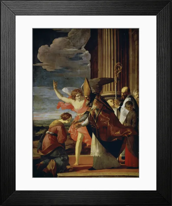 Framed Print : Saint Germanus of Auxerre and Saint Genevieve of Paris, 1630. Artist: Laurent de la Hyre Framed Print : Saint Germanus of Auxerre and Saint Genevieve of Paris, 1630. Artist: Laurent de la Hyre
