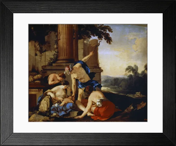 Framed Print : Mercury Giving the Child Bacchus to the Nymphs of Nysa, 1638. Artist: Laurent de la Hyre Framed Print : Mercury Giving the Child Bacchus to the Nymphs of Nysa, 1638. Artist: Laurent de la Hyre