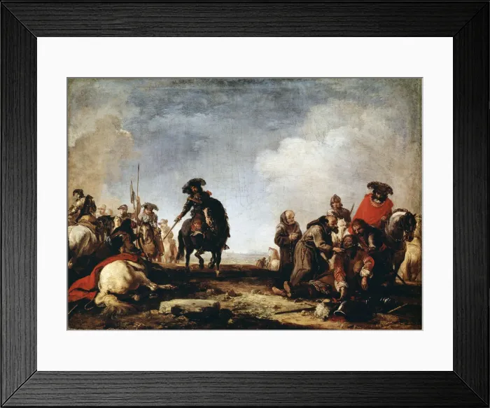 Framed Print : After a Battle, 17th century. Artist: Jacques Courtois Framed Print : After a Battle, 17th century. Artist: Jacques Courtois