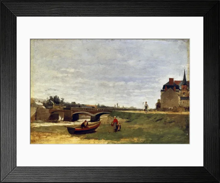 Framed Print : Landscape with a Bridge, early 1870s. Artist: Stanislas Lepine Framed Print : Landscape with a Bridge, early 1870s. Artist: Stanislas Lepine