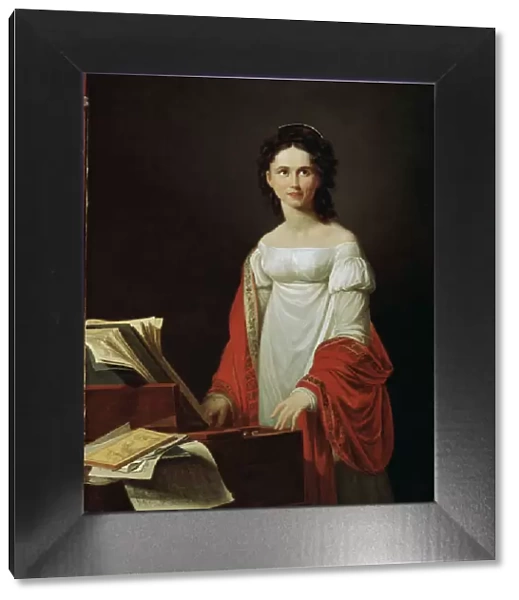 Portrait of the Singer Anna Borunova, 1821. Artist: Nicolas de Courteille