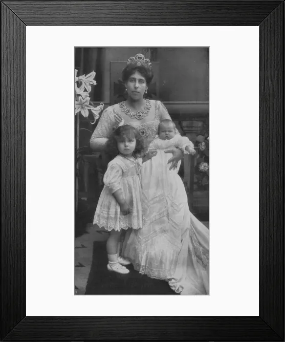 Framed Print : Princess Victoria Melita of Saxe-Coburg and Gotha with her daughters Maria and Kira, c. 1907 Framed Print : Princess Victoria Melita of Saxe-Coburg and Gotha with her daughters Maria and Kira, c. 1907