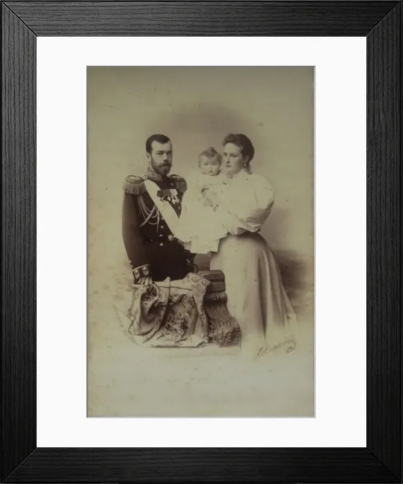 Framed Print : Portrait of Nicholas II of Russia with Alexandra Fyodorovna and Daughter Olga, 1895 Framed Print : Portrait of Nicholas II of Russia with Alexandra Fyodorovna and Daughter Olga, 1895