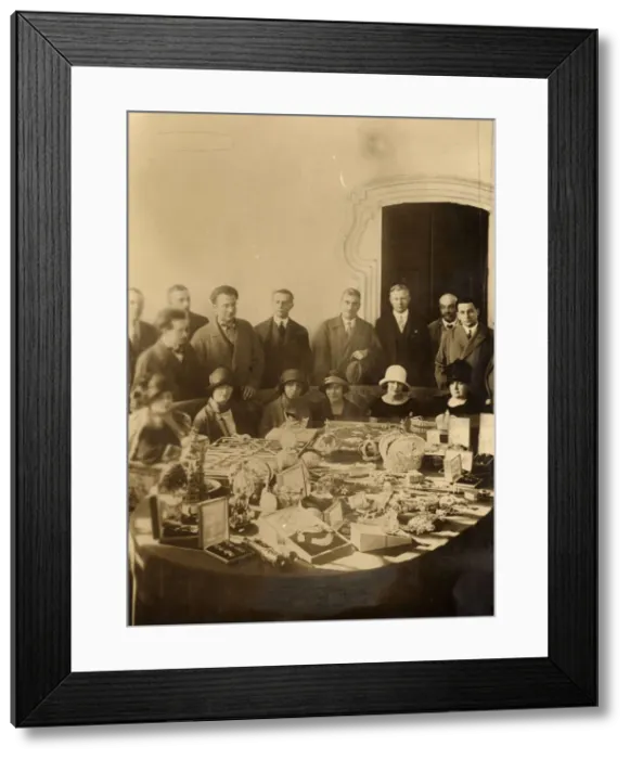Framed Print : Russian Crown jewels (also Faberge Eggs) prepared for sell to foreign countries, 1925 Framed Print : Russian Crown jewels (also Faberge Eggs) prepared for sell to foreign countries, 1925