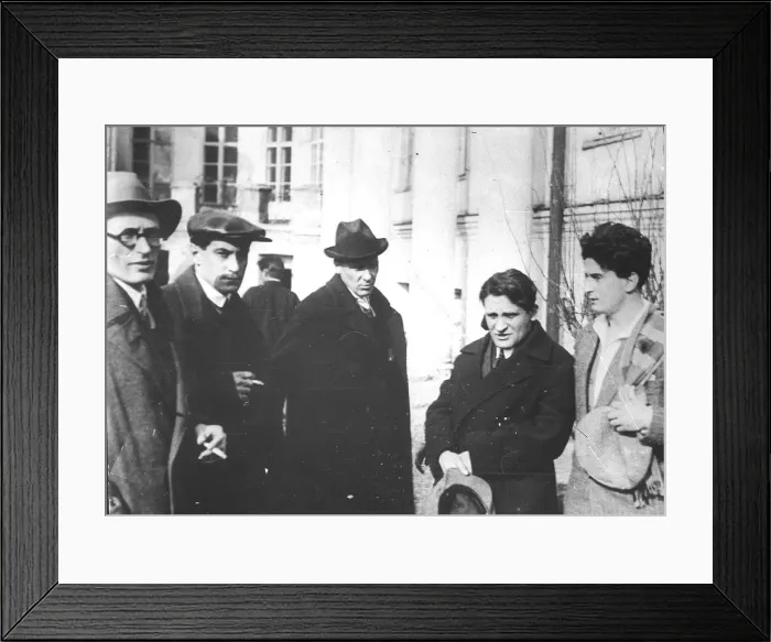 Framed Print : Michail Fainsilberg, Valentin Kataev, Mikhail Bulgakov, Yury Olesha and Iosif Utkin at the Funeral of Vladimir Mayakovsky, 1930 Framed Print : Michail Fainsilberg, Valentin Kataev, Mikhail Bulgakov, Yury Olesha and Iosif Utkin at the Funeral of Vladimir Mayakovsky, 1930
