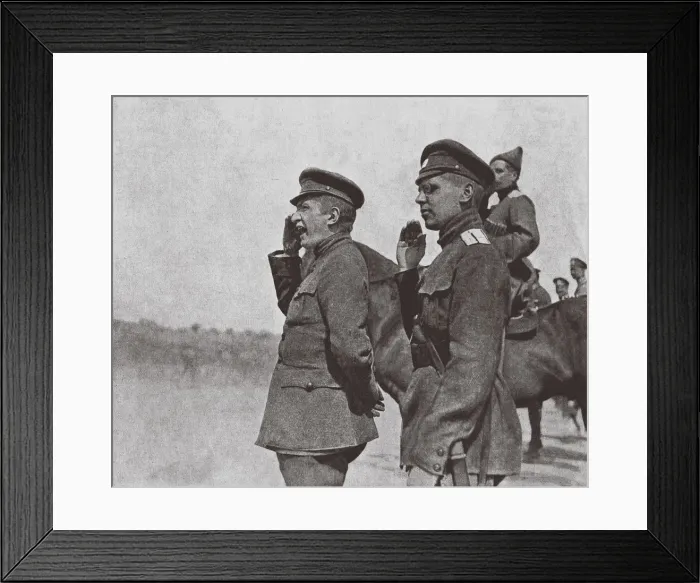 Framed Print : Prime Minister of the Russian Provisional Government Alexander Kerensky (Left) At the Front, 1917 Framed Print : Prime Minister of the Russian Provisional Government Alexander Kerensky (Left) At the Front, 1917