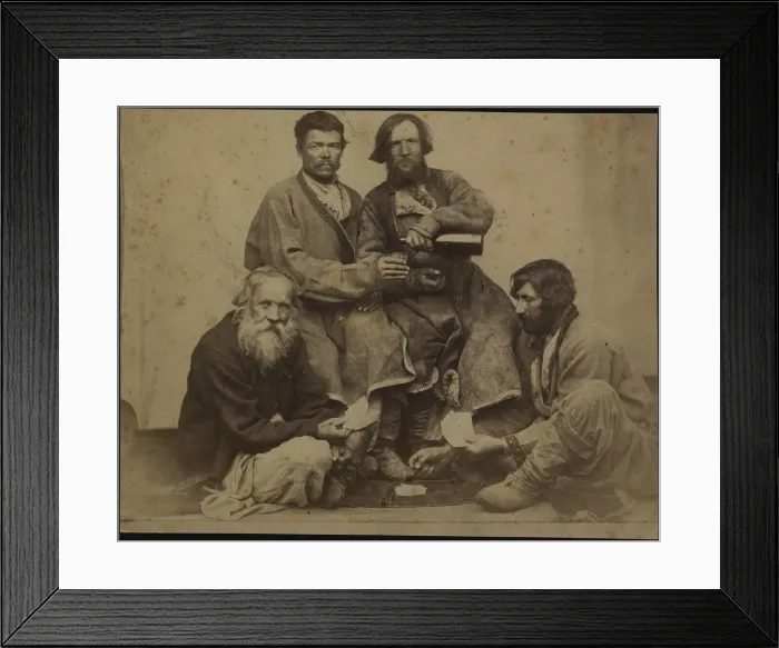 Framed Print : A group of drunk men in Siberia, 1860s-1870s Framed Print : A group of drunk men in Siberia, 1860s-1870s