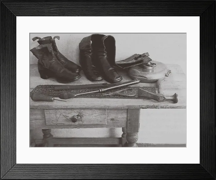 Framed Print : Shoemaking Tools of Leo Tolstoy in his study in Khamovniki Framed Print : Shoemaking Tools of Leo Tolstoy in his study in Khamovniki
