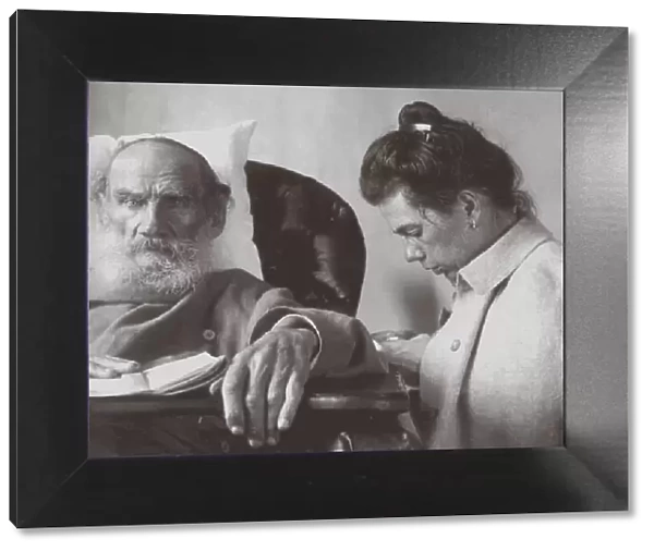 The Sick Leo Tolstoy with daughter Tatyana in Gaspra on the Crimea, 1902