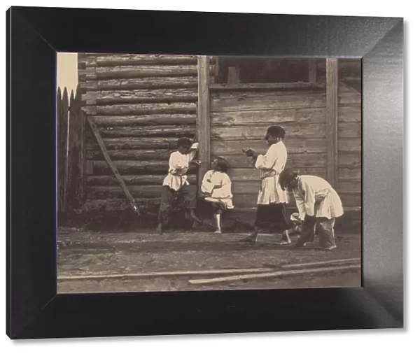 Boys playing Knucklebones, 1860s