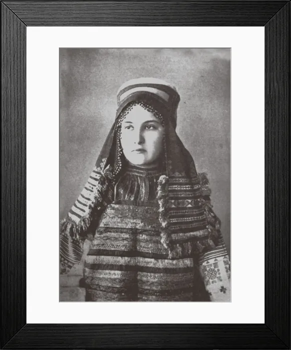 Framed Print : Ryazan Province womans festive dress, 1900s-1910s Framed Print : Ryazan Province womans festive dress, 1900s-1910s