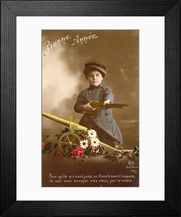 Framed Print : French Postcard Bonne Annee, 1916 Framed Print : French Postcard Bonne Annee, 1916
