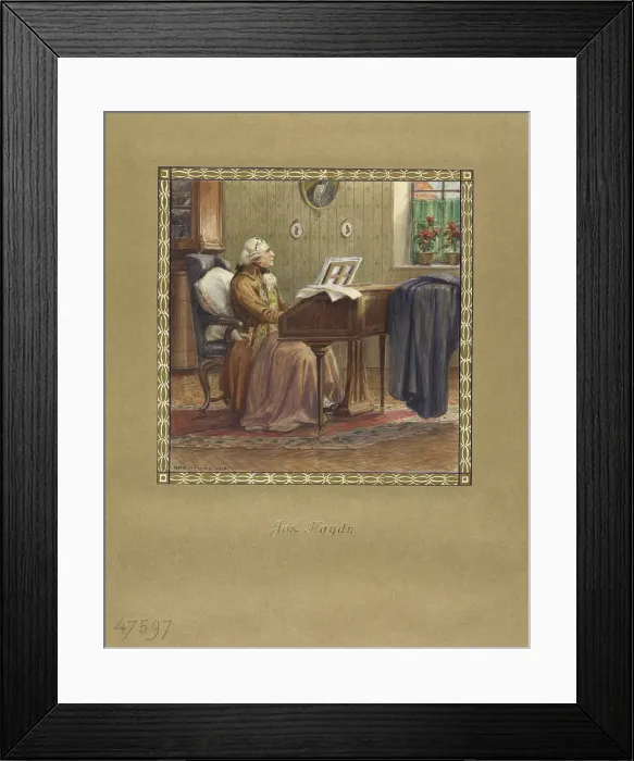 Framed Print : Joseph Haydn at the grand piano, 1917. Artist: Nowak, Otto Robert (1874-1945) Framed Print : Joseph Haydn at the grand piano, 1917. Artist: Nowak, Otto Robert (1874-1945)