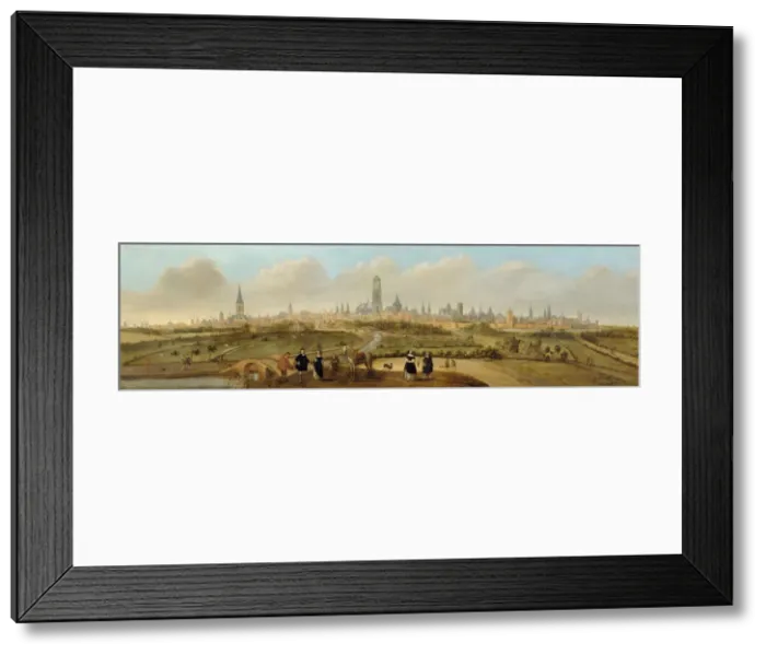 Framed Print : View on the city of Utrecht, c. 1650-1660. Artist: Droochsloot, Jost Cornelisz (1586-1666)