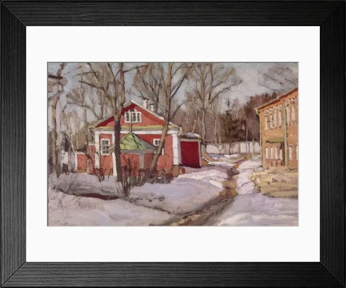 Framed Print : Country Estate in Winter, 1904. Artist: Zhukovsky, Stanislav Yulianovich (1873-1944) Framed Print : Country Estate in Winter, 1904. Artist: Zhukovsky, Stanislav Yulianovich (1873-1944)