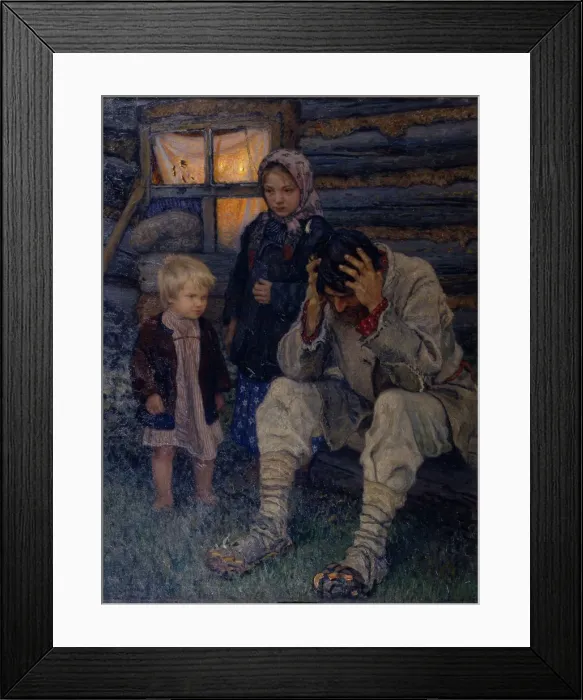 Framed Print : Mourning, 1909. Artist: Bogdanov-Belsky, Nikolai Petrovich (1868-1945) Framed Print : Mourning, 1909. Artist: Bogdanov-Belsky, Nikolai Petrovich (1868-1945)