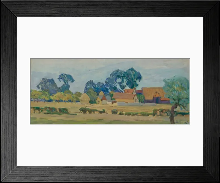 Framed Print : A Farm in England. Artist: Gaush, Alexander Fyodorovich (1873-1947) Framed Print : A Farm in England. Artist: Gaush, Alexander Fyodorovich (1873-1947)