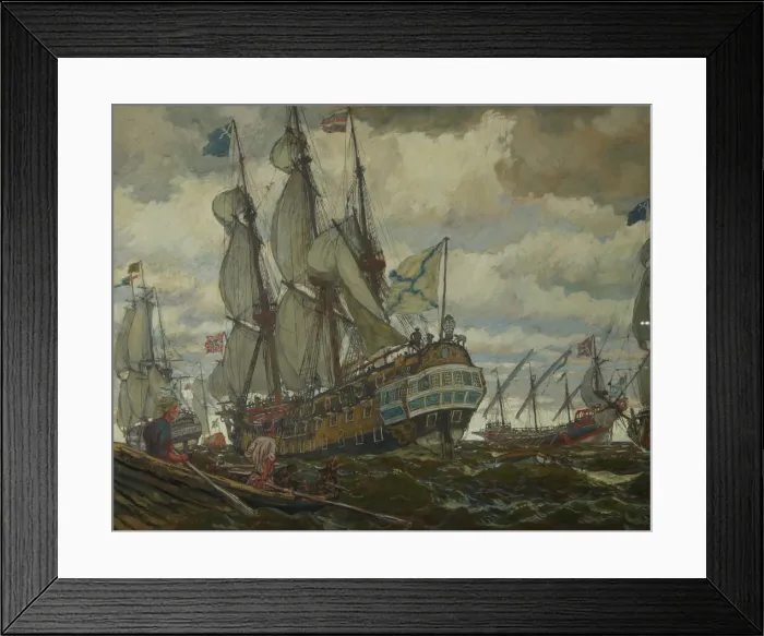 Framed Print : The fleet of Peter I, 1909. Artist: Lanceray (Lansere), Evgeny Evgenyevich (1875-1946) Framed Print : The fleet of Peter I, 1909. Artist: Lanceray (Lansere), Evgeny Evgenyevich (1875-1946)