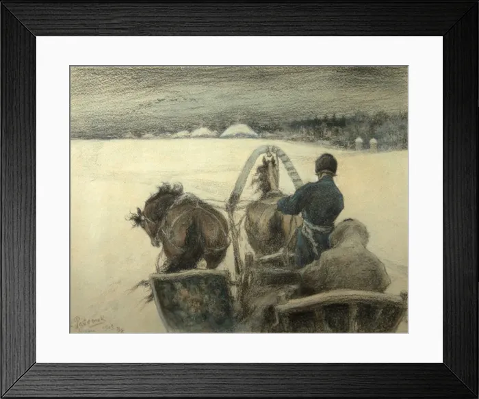 Framed Print : On the Road to Yasnaya Polyana, 1903. Artist: Pasternak, Leonid Osipovich (1862-1945) Framed Print : On the Road to Yasnaya Polyana, 1903. Artist: Pasternak, Leonid Osipovich (1862-1945)