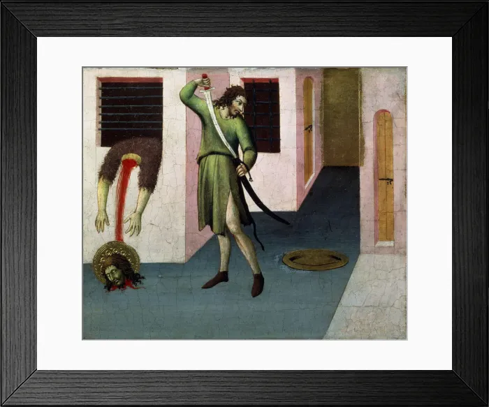 Framed Print : The Beheading of Saint John the Baptist, 15th century. Artist: Sano di Pietro Framed Print : The Beheading of Saint John the Baptist, 15th century. Artist: Sano di Pietro