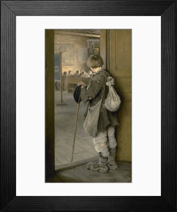 Framed Print : At the School Door, 1897. Artist: Bogdanov-Belsky, Nikolai Petrovich (1868-1945) Framed Print : At the School Door, 1897. Artist: Bogdanov-Belsky, Nikolai Petrovich (1868-1945)