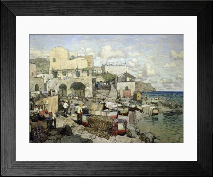 Framed Print : View of the Capri Island. Artist: Gorbatov, Konstantin Ivanovich (1876-1945) Framed Print : View of the Capri Island. Artist: Gorbatov, Konstantin Ivanovich (1876-1945)