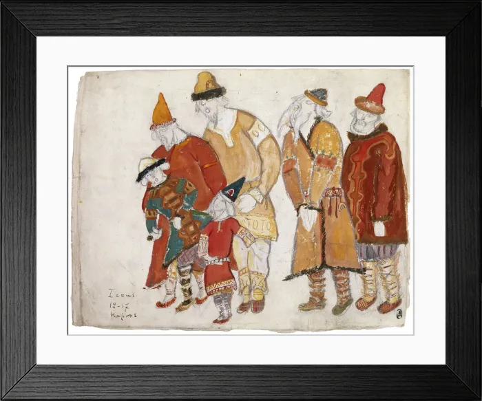 Framed Print : Peoples. Costume design for the opera Prince Igor by A. Borodin, 1914. Artist: Roerich, Nicholas (1874-1947) Framed Print : Peoples. Costume design for the opera Prince Igor by A. Borodin, 1914. Artist: Roerich, Nicholas (1874-1947)