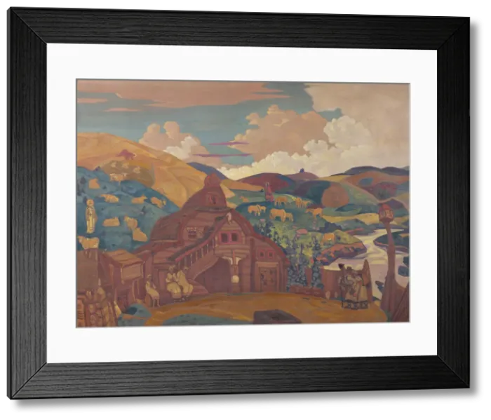 Framed Print : The Three Joys, 1916. Artist: Roerich, Nicholas (1874-1947) Framed Print : The Three Joys, 1916. Artist: Roerich, Nicholas (1874-1947)