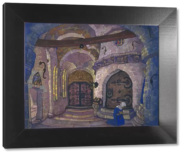 In the Monastery. Stage design for the opera Sister Beatrice by A. Davydov, 1914. Artist: Roerich, Nicholas (1874-1947)