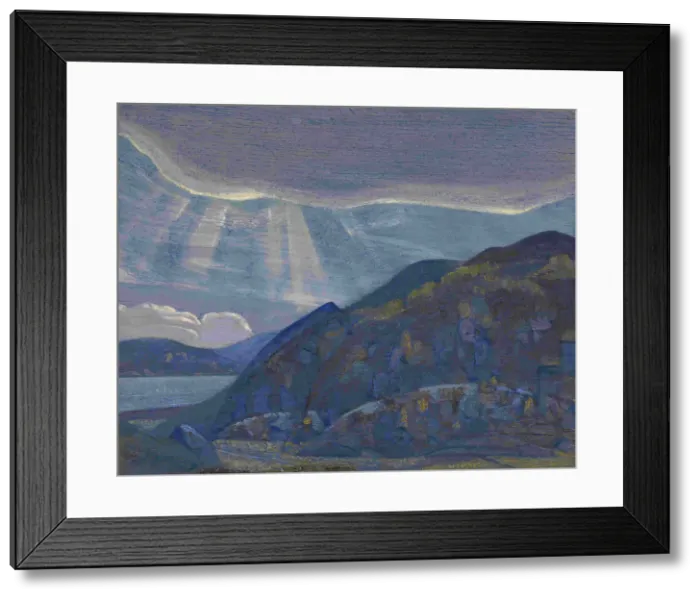Framed Print : Rocks and Cliffs (from the series Ladoga), 1917-1918. Artist: Roerich, Nicholas (1874-1947) Framed Print : Rocks and Cliffs (from the series Ladoga), 1917-1918. Artist: Roerich, Nicholas (1874-1947)