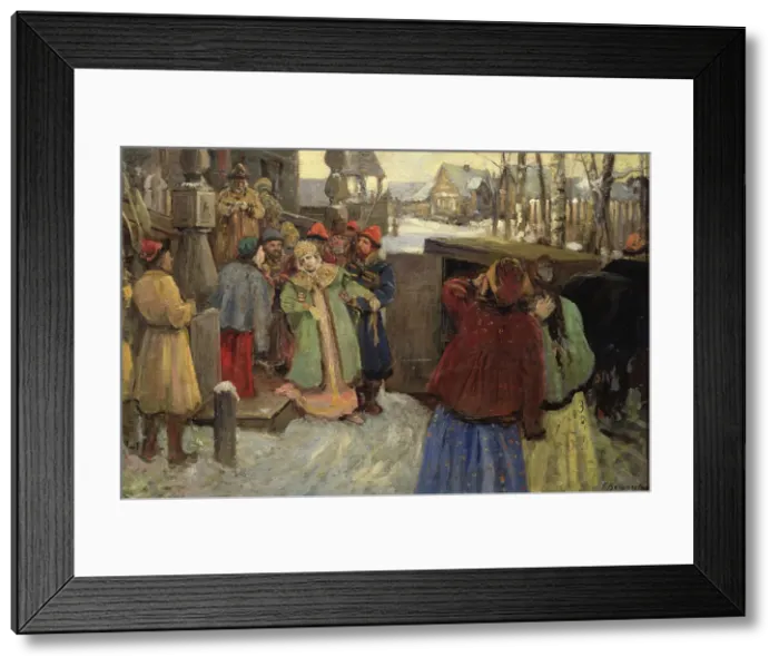 Framed Print : The Arrest of Tsarevna Sophia. Artist: Veshchilov, Konstantin Alexandrovich (1878-1945) Framed Print : The Arrest of Tsarevna Sophia. Artist: Veshchilov, Konstantin Alexandrovich (1878-1945)