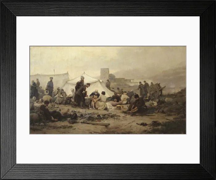 Framed Print : Dressing station, 1893. Artist: Vladimirov, Ivan Alexeyevich (1869-1947) Framed Print : Dressing station, 1893. Artist: Vladimirov, Ivan Alexeyevich (1869-1947)