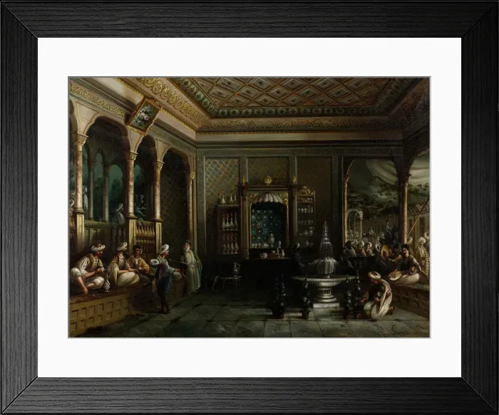 Framed Print : Coffee House in Tophane, Second Half of the 19th cen Artist: Jivanian, Megerdich (1848-1906) Framed Print : Coffee House in Tophane, Second Half of the 19th cen Artist: Jivanian, Megerdich (1848-1906)
