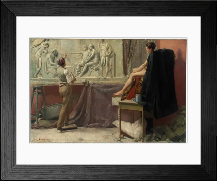 Framed Print : The sculptors studio, 1885. Artist: Roberts, Tom (1856-1931) Framed Print : The sculptors studio, 1885. Artist: Roberts, Tom (1856-1931)