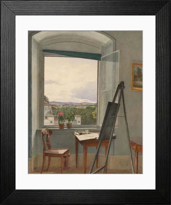 Framed Print : View from the Artists Studio in Alservorstadt toward Dornbach, 1836. Artist: Alt, Jakob (1789-1872) Framed Print : View from the Artists Studio in Alservorstadt toward Dornbach, 1836. Artist: Alt, Jakob (1789-1872)