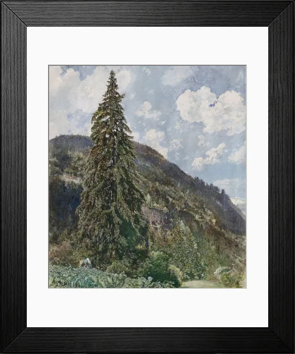 Framed Print : The old Spruce in Bad Gastein, 1899. Artist: Alt, Rudolf von (1812-1905) Framed Print : The old Spruce in Bad Gastein, 1899. Artist: Alt, Rudolf von (1812-1905)