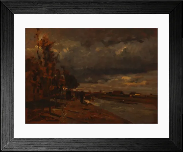 Framed Print : Canal in Holland, 1885. Artist: Blau, Tina (1845-1916) Framed Print : Canal in Holland, 1885. Artist: Blau, Tina (1845-1916)