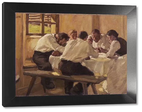 Lunch (The Soup, Version II), 1910. Artist: Egger-Lienz, Albin (1868-1926)