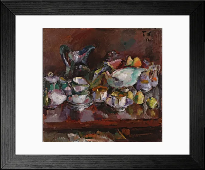 Framed Print : Still Life with Coffee Cups, 1912. Artist: Faistauer, Anton (1887-1930) Framed Print : Still Life with Coffee Cups, 1912. Artist: Faistauer, Anton (1887-1930)