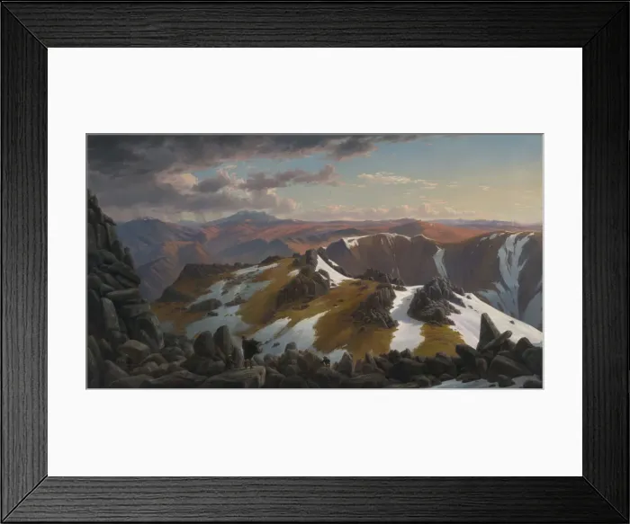 Framed Print : North-east View from the Northern Top of Mount Kosciusko, 1863. Artist: Guerard, Eugene von (1811-1901) Framed Print : North-east View from the Northern Top of Mount Kosciusko, 1863. Artist: Guerard, Eugene von (1811-1901)