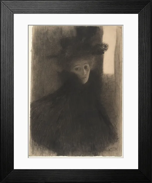 Framed Print : Portrait of a Lady with Cape and Hat, 1897-1898. Artist: Klimt, Gustav (1862-1918) Framed Print : Portrait of a Lady with Cape and Hat, 1897-1898. Artist: Klimt, Gustav (1862-1918)